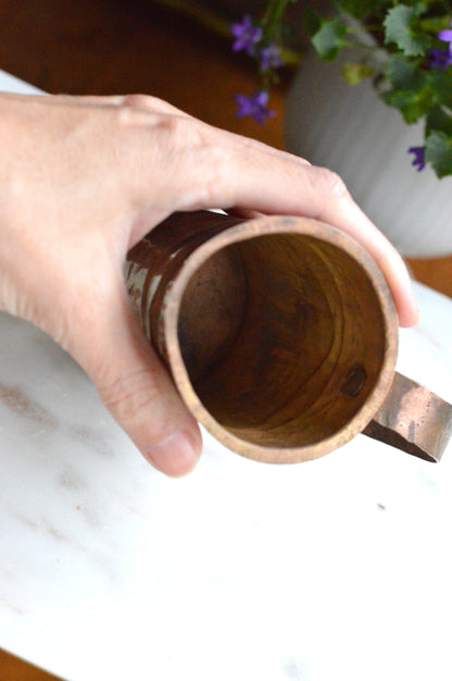 Antique Hand-Chased Copper Measuring Pitcher
