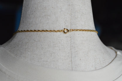 Vintage Gold Rose Porcelain Pendant Necklace