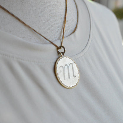 Vintage 1960s Mid-Century "M" Initial Medallion Necklace
