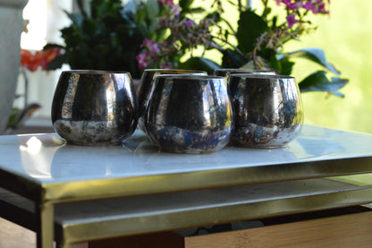 Collection of 5 Vintage Oneida & Wm A Rogers Roly Poly Cups, 1 Gold Wash