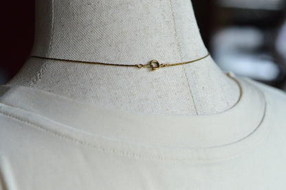 Vintage 1970s Gold Puffy Heart Pendant Necklace, 18" Cobra Chain