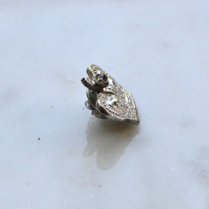 Vintage British Kings Tudor Crown Lapel Pin, Silver Tone 1"x0.75" Tie Tack