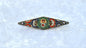 Antique 1920s Italian Micro Mosaic Marquise Bar Brooch Pin 2.75x0.75" C-Clasp Italy