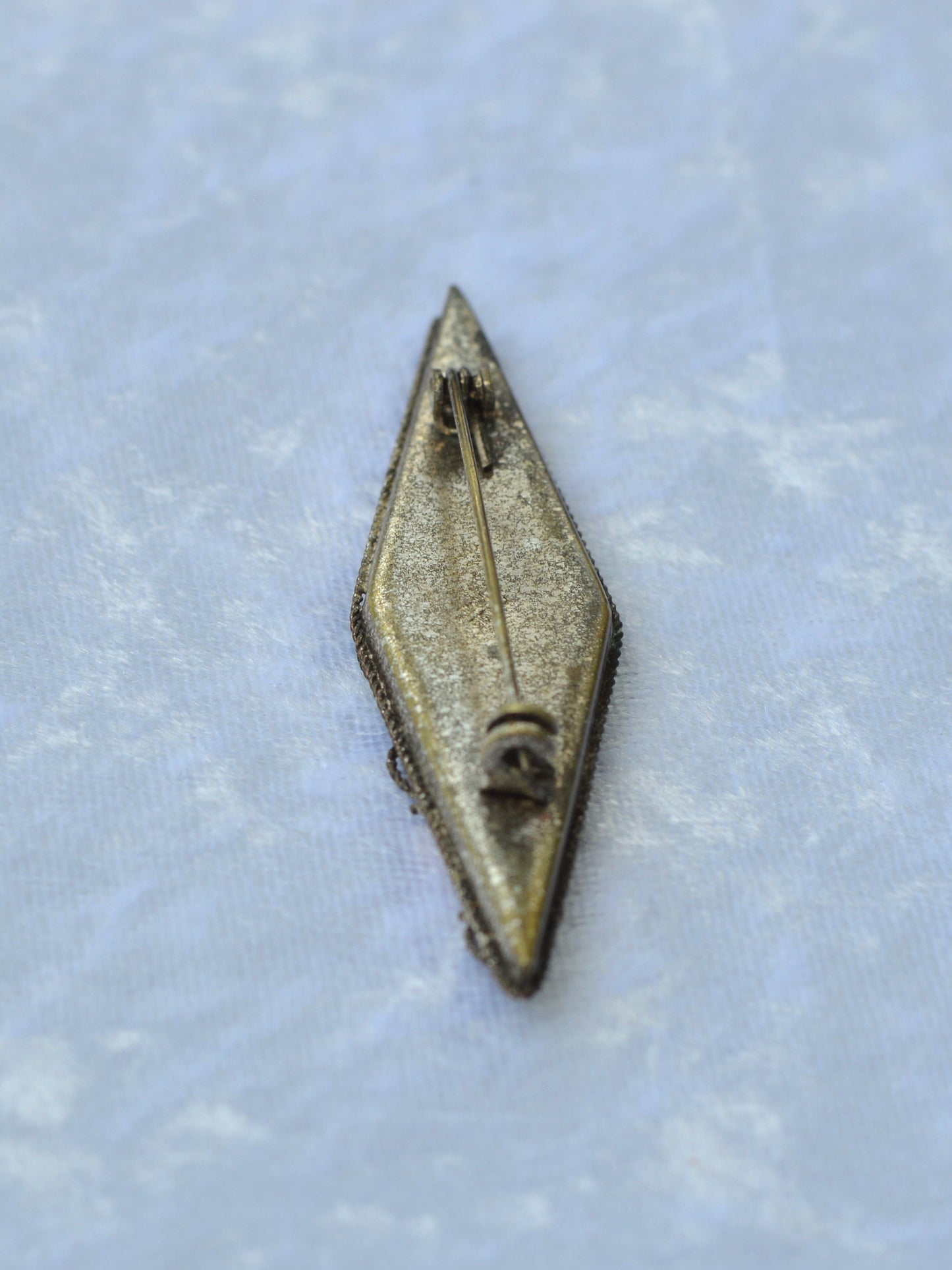 Antique 1920s Italian Micro Mosaic Marquise Bar Brooch Pin 2.75x0.75" C-Clasp Italy