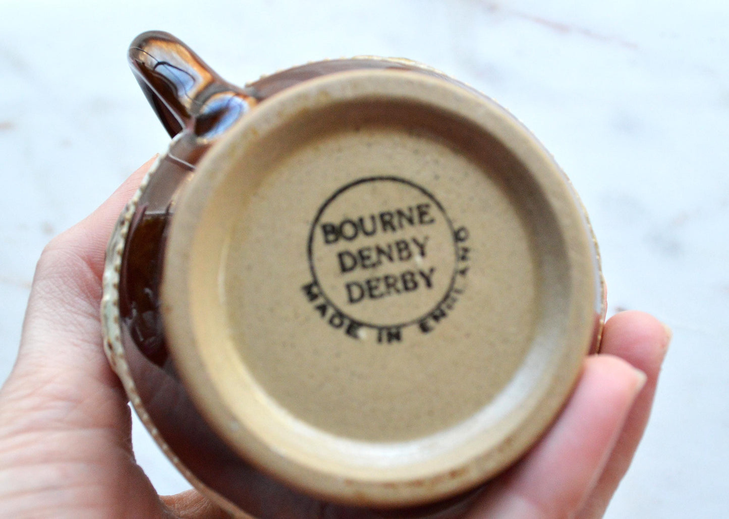 Vintage English Bourne Denby (Derby) Hunting Scene Creamer