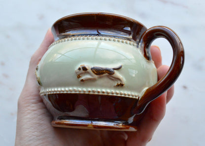 Vintage English Bourne Denby (Derby) Hunting Scene Creamer