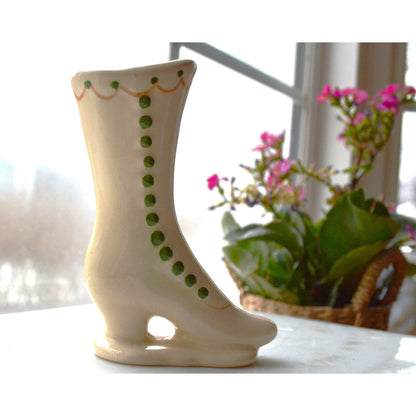 Victorian Style High-Button Shoe Bud Vase Figurine