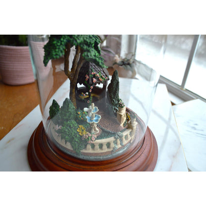 Princess Victoria's Dream Garden Porcelain Miniature Sculpture Under a Glass Dome by Barry Shiraishi
