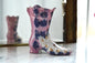 Vintage Victorian Porcelain Boot Figurine – Pink & Cobalt Blue Marbled Bud Vase – 3D Applied Flowers – Antique German Souvenir Shoe