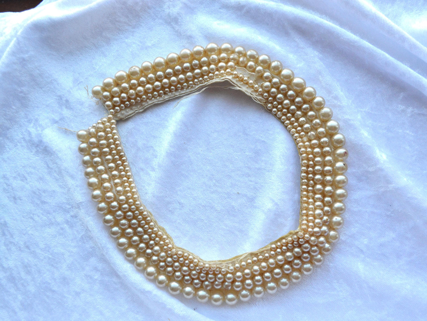 Vintage Mid-Century Glentex Multi-Strand Faux Pearl Collar Necklace