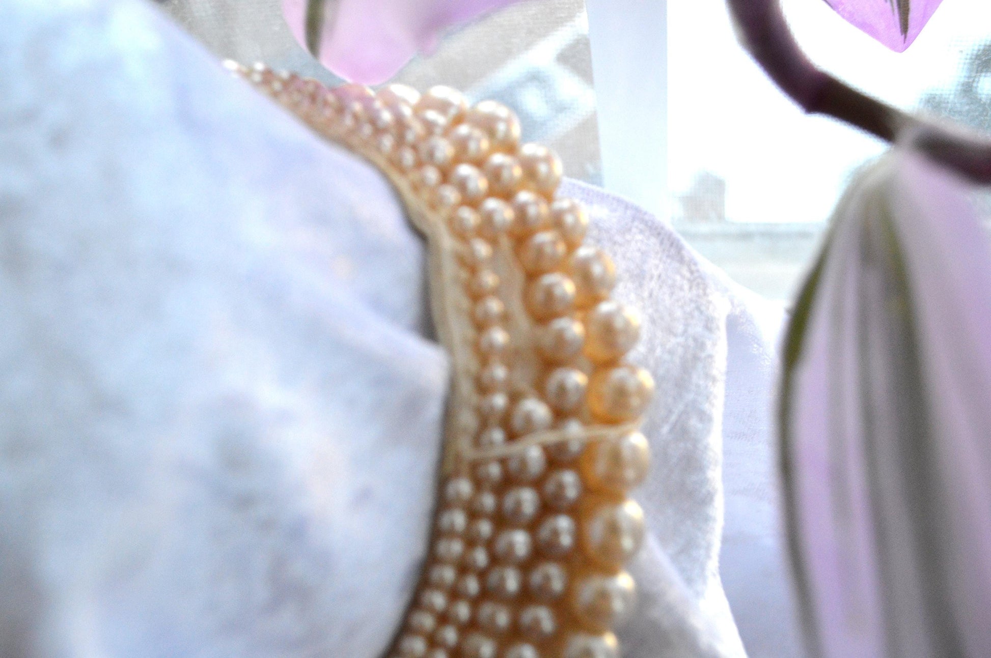 Vintage Mid-Century Glentex Multi-Strand Faux Pearl Collar Necklace