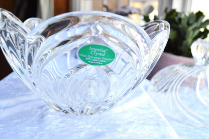 Vintage Imperial Crystal Eclipse 24% Lead Crystal Covered Dish