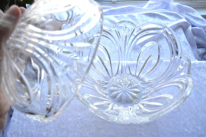 Vintage Imperial Crystal Eclipse 24% Lead Crystal Covered Dish