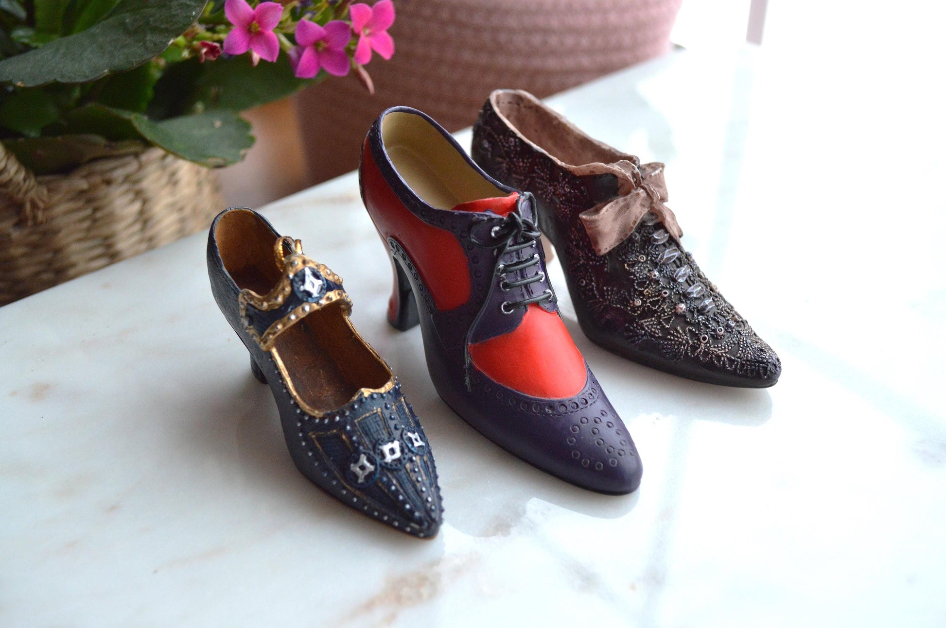 Vintage Victorian Style Shoe Figurines from the "Just the Right Shoe" Collection