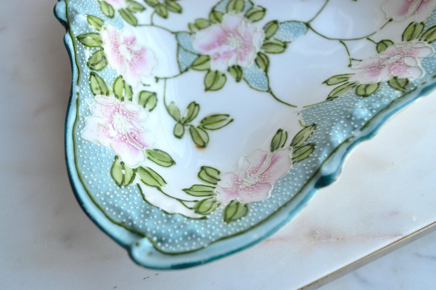 Antique Nippon Moriage Nappy/Candy or Nut Dish