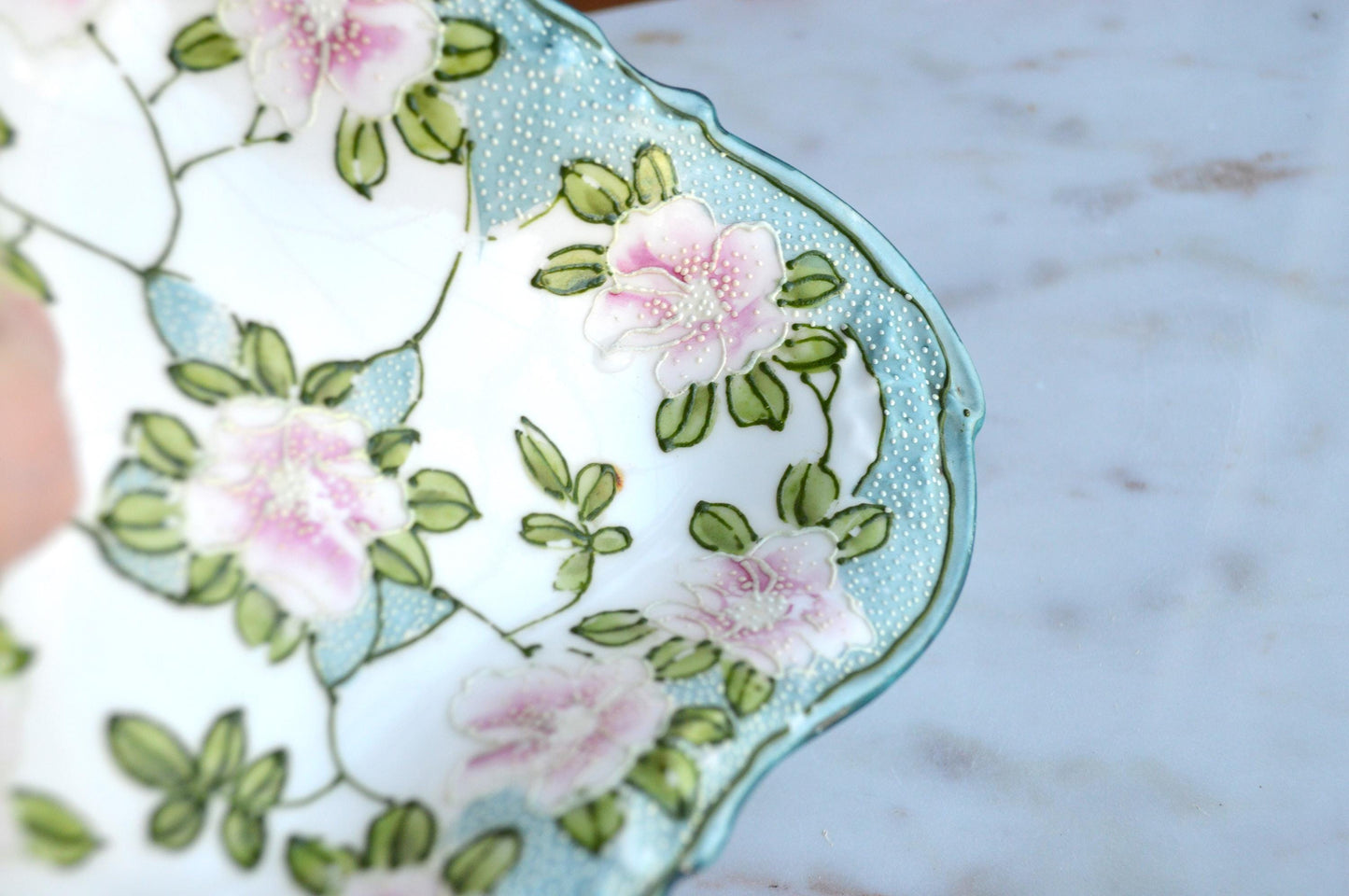 Antique Nippon Moriage Nappy/Candy or Nut Dish