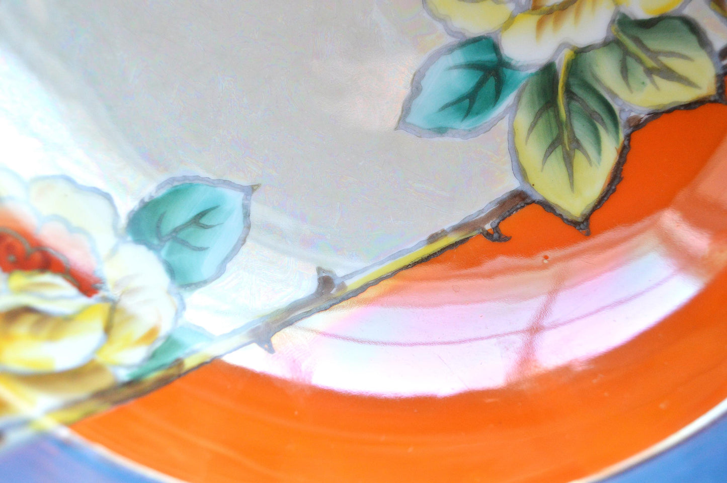 Antique Art Deco Noritake Hand-Painted Lusterware Serving Bowl – "Cherry Blossom" Mark (c. 1924-1940s)