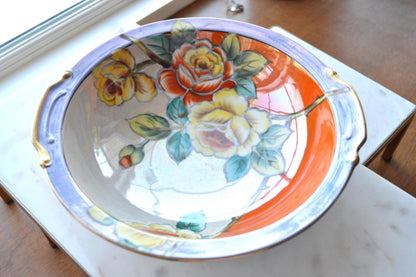 Antique Art Deco Noritake Hand-Painted Lusterware Serving Bowl – "Cherry Blossom" Mark (c. 1924-1940s)