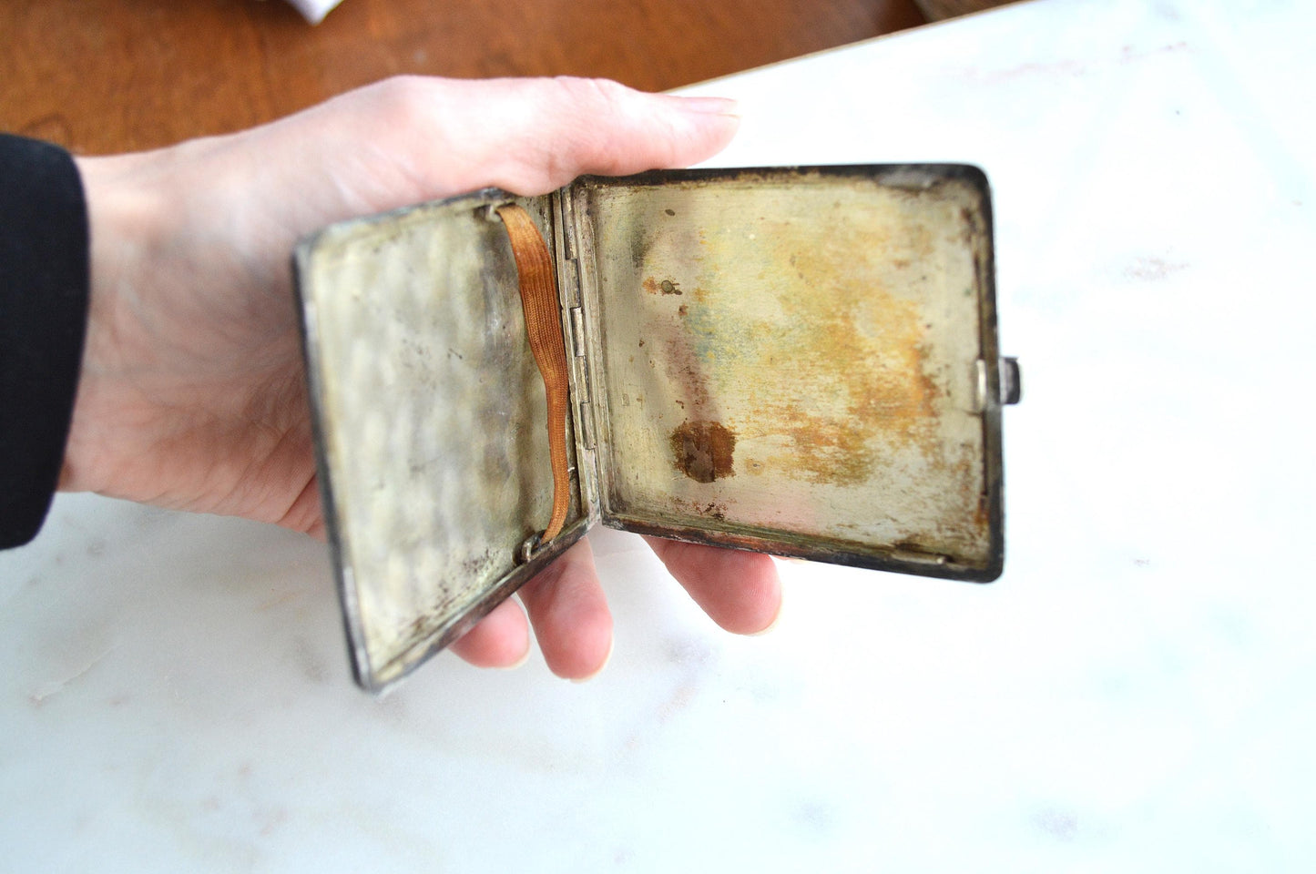 Antique Victorian Solid Silver Card Case/Wallet – Engraved Birds & Florals