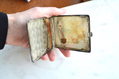 Antique Victorian Solid Silver Card Case/Wallet – Engraved Birds & Florals