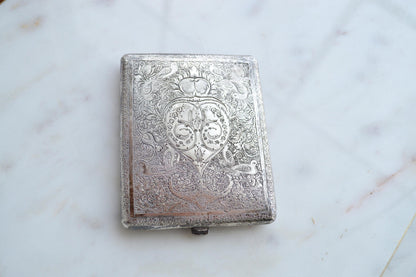 Antique Victorian Solid Silver Card Case/Wallet – Engraved Birds & Florals
