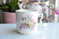 Antique Floral Munich Germany Munchner Kindl Porcelain Coffee Mug with Raised Embossing Detail