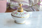 Vintage Holmspray Mid-Century Porcelain Perfume Bottle, T.J. Holmes, Chartley Mass., Gold Trim