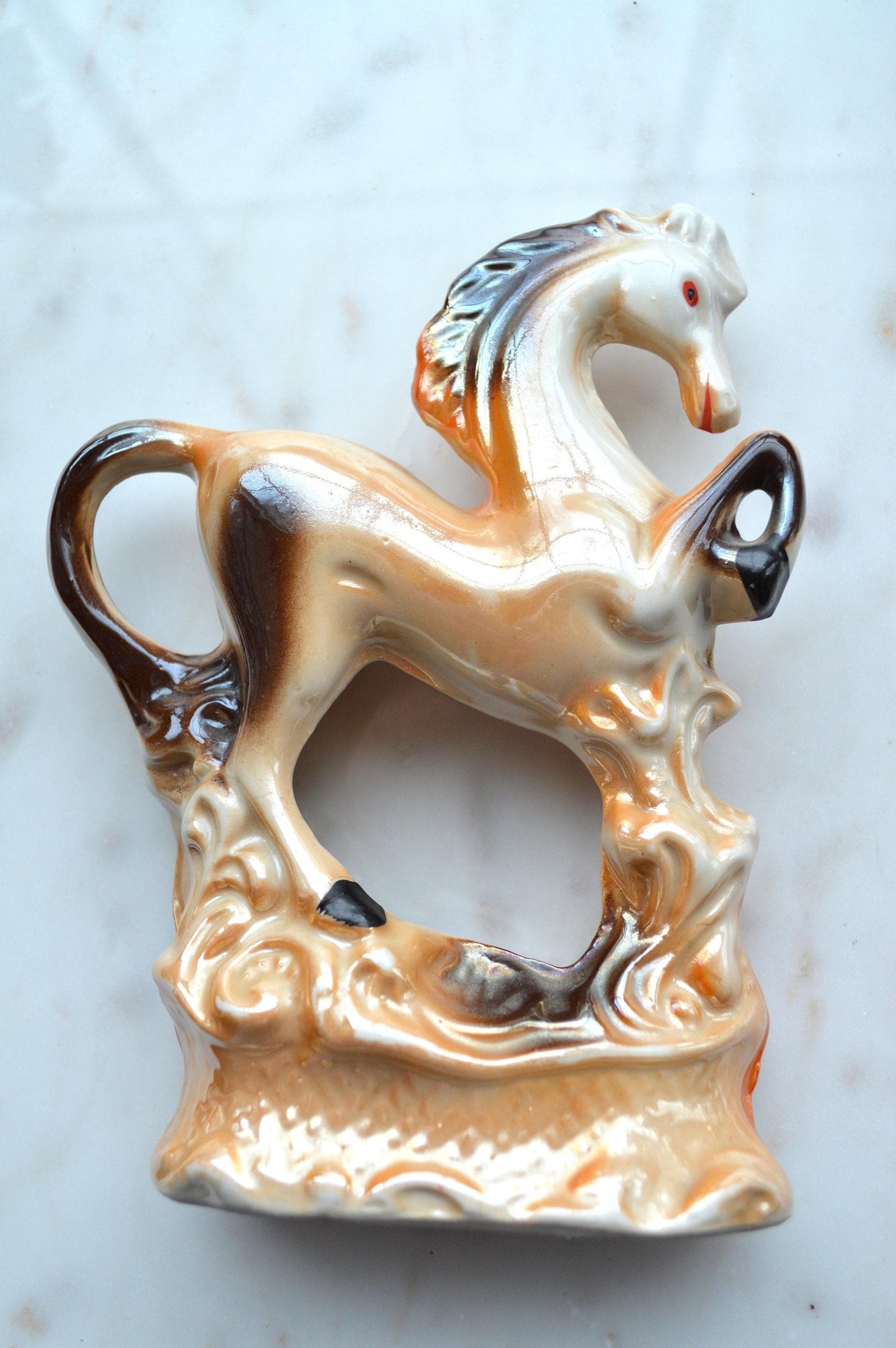 Vintage Mid-Century Lusterware Prancing Horse Figurine