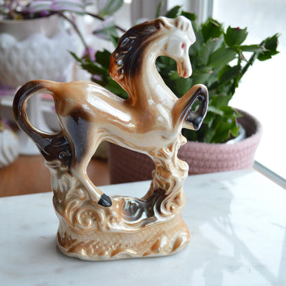 Vintage Mid-Century Lusterware Prancing Horse Figurine