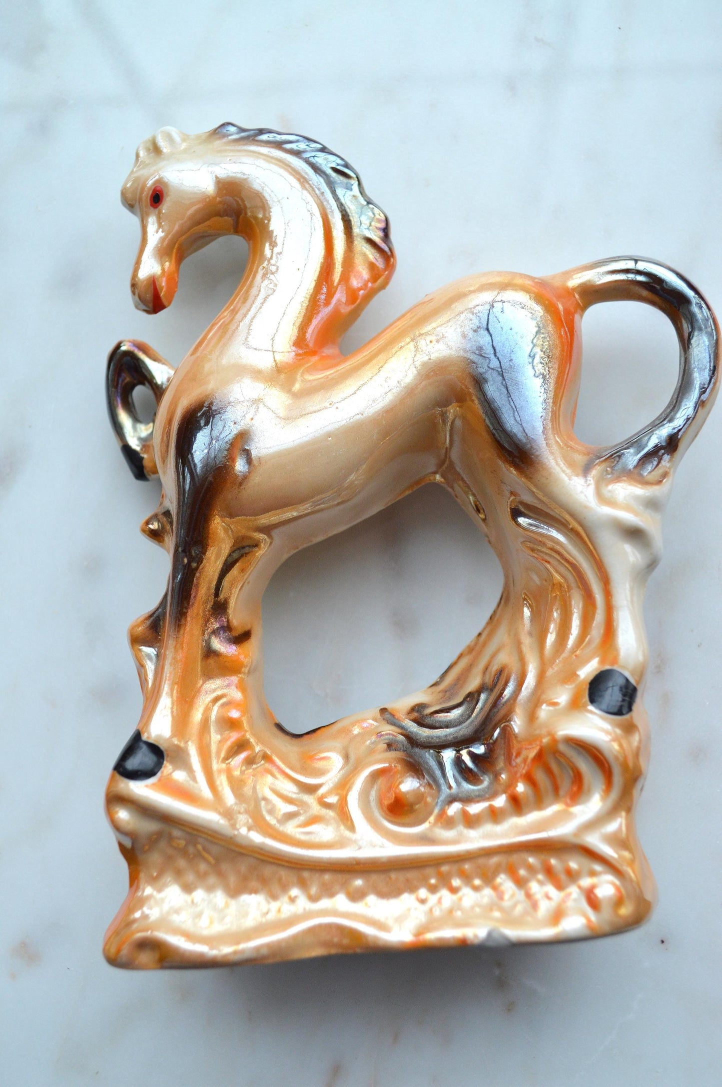 Vintage Mid-Century Lusterware Prancing Horse Figurine