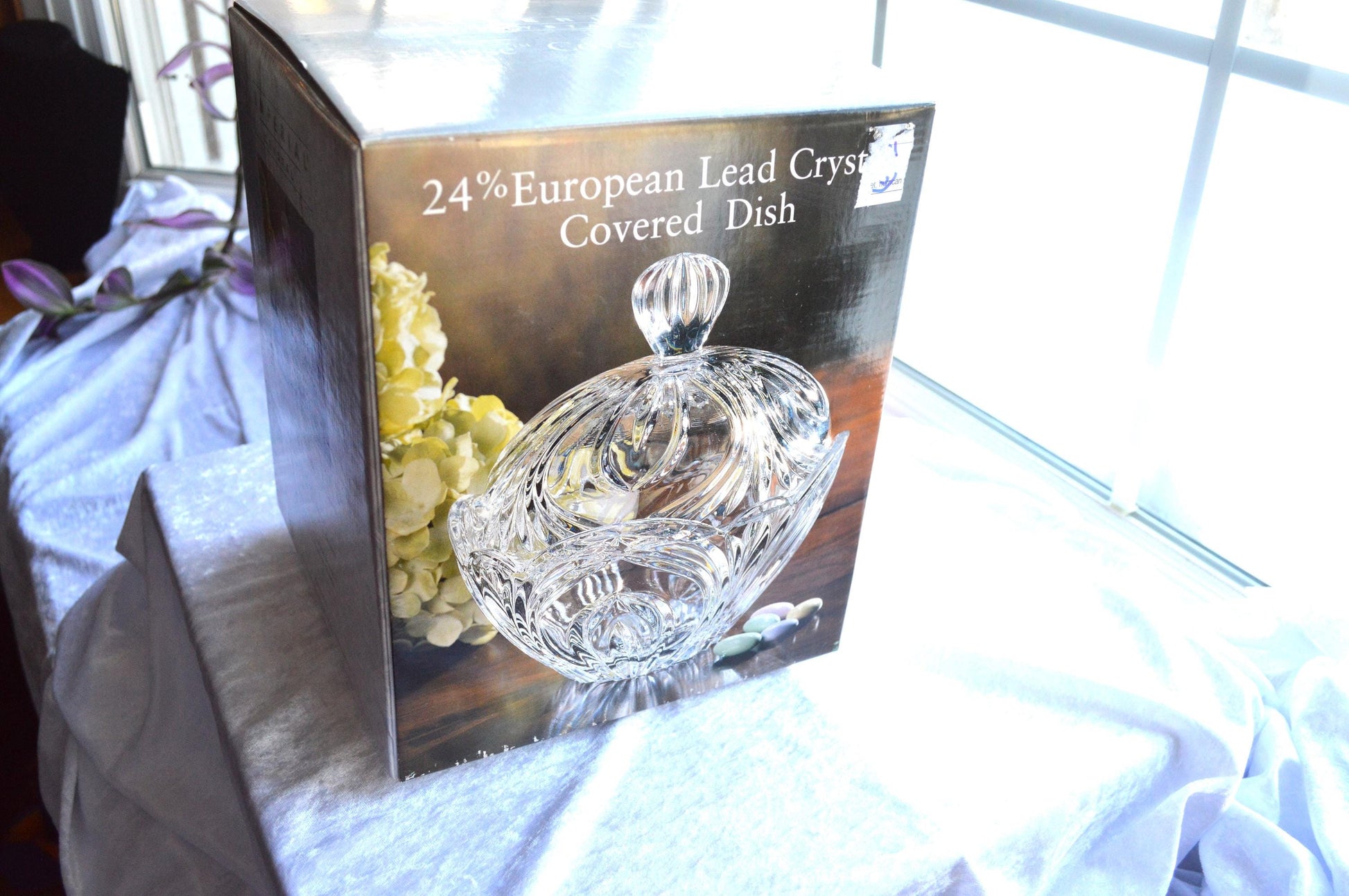 Vintage Imperial Crystal Eclipse 24% Lead Crystal Covered Dish