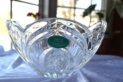 Vintage Imperial Crystal Eclipse 24% Lead Crystal Covered Dish