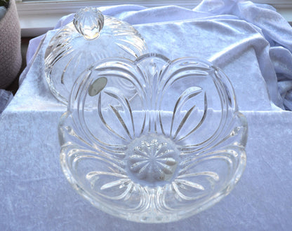 Vintage Imperial Crystal Eclipse 24% Lead Crystal Covered Dish