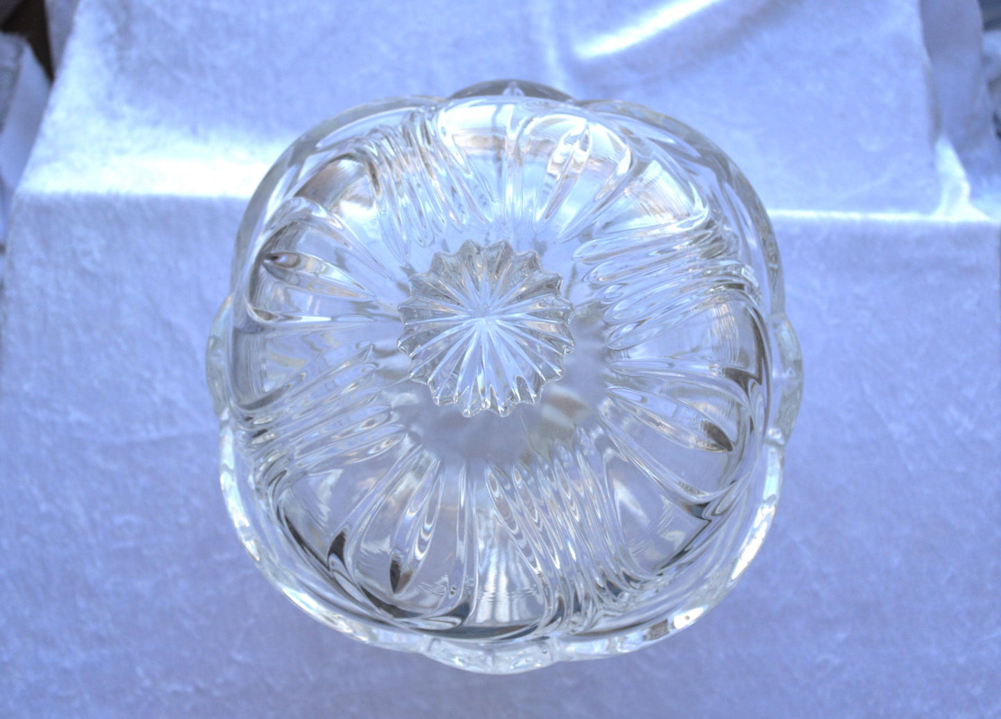 Vintage Imperial Crystal Eclipse 24% Lead Crystal Covered Dish