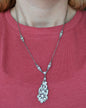 Vintage Art Deco Pot Metal Paste Rhinestone Festoon Drop Lavalier Necklace