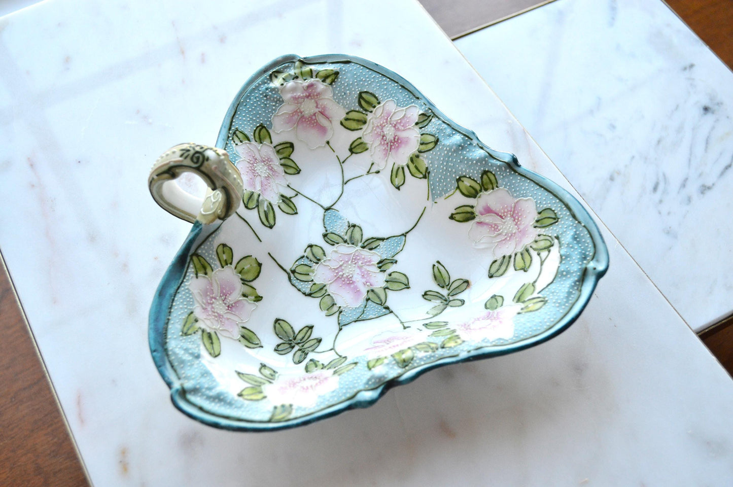 Antique Nippon Moriage Nappy/Candy or Nut Dish