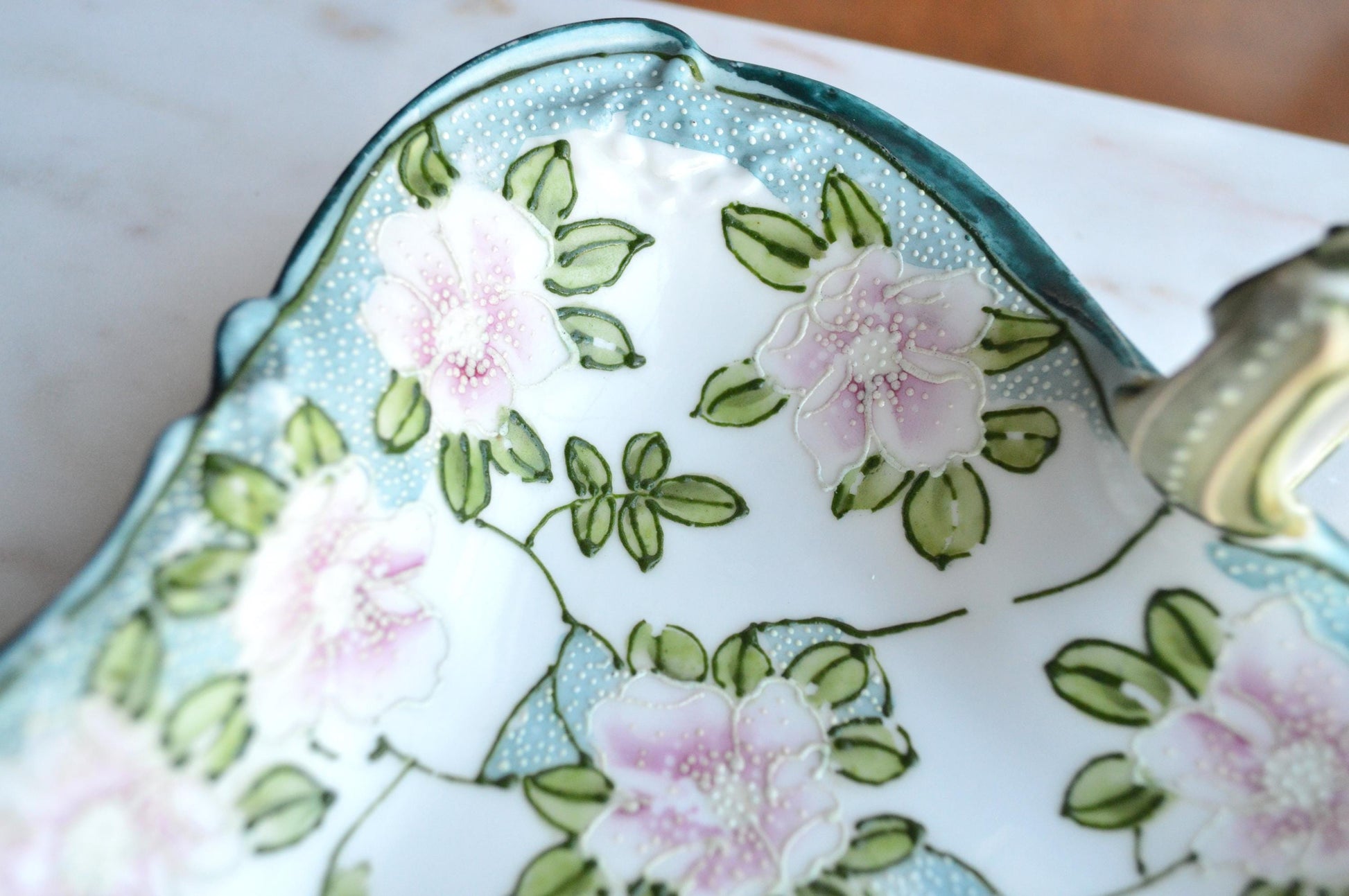 Antique Nippon Moriage Nappy/Candy or Nut Dish