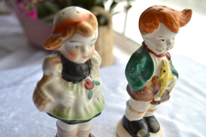 MCM Hummel Style Dutch Boy and Girl Salt and Pepper Shaker Set