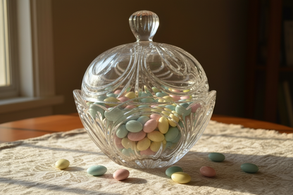 Vintage Imperial Crystal Eclipse 24% Lead Crystal Covered Dish