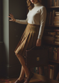 Vintage James Kenrob by Dalton Plaid Skirt | 1970s Knife Pleat Knee Length | Dark Academia Autumnal Check | Adjustable 26" Waist Small